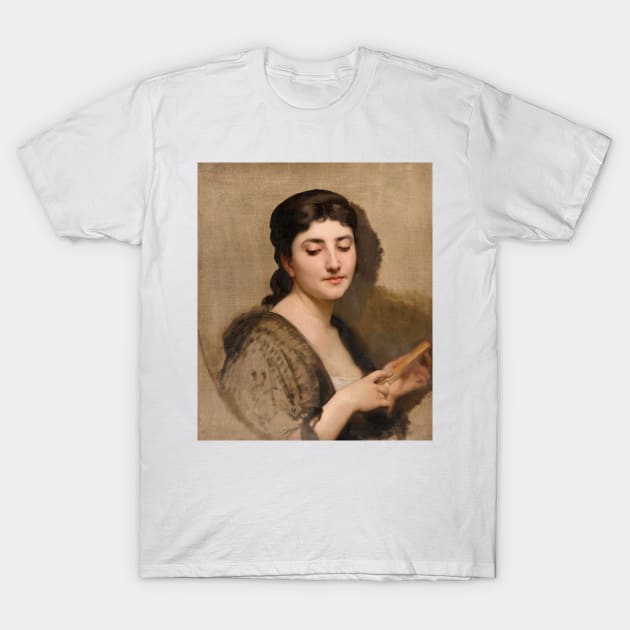 A Young Woman with a Fan by William-Adolphe Bouguereau T-Shirt by Classic Art Stall